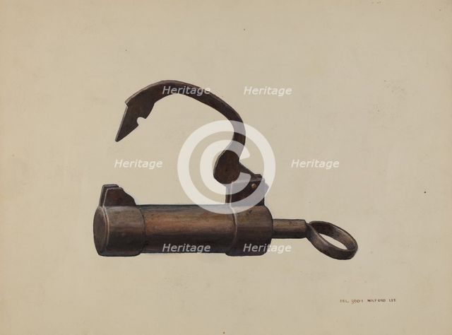 Barrel Lock, c. 1939. Creator: C. Milford Lee.