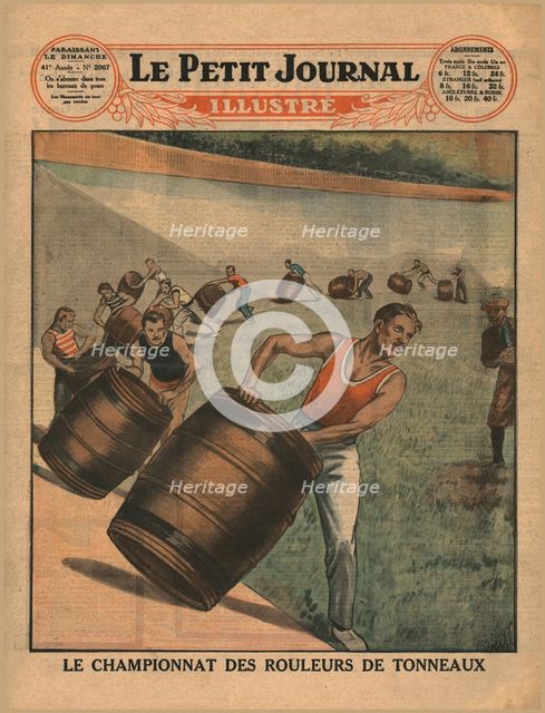 Barrel-rolling championship, 1930. Creator: Unknown.