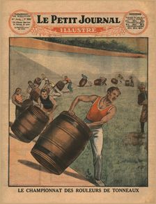 Barrel-rolling championship, 1930. Creator: Unknown