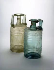 Barrel-shaped glass bottles made by Frontinus, Amiens, 4th Century. Artist: Frontinus