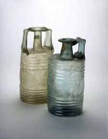 Barrel-shaped glass bottles made by Frontinus, Amiens, 4th Century. Artist: Frontinus