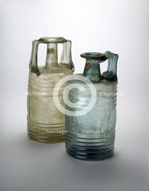 Barrel-shaped glass bottles made by Frontinus, Amiens, 4th Century. Artist: Frontinus.