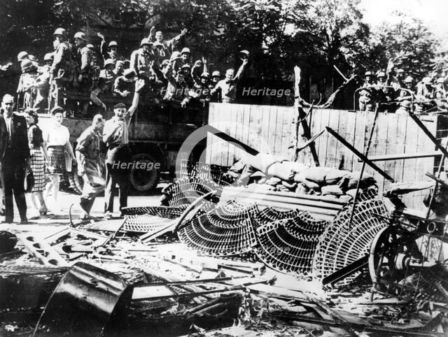 Barricades erected near the Place de la Concorde, Paris, August 1944. Artist: Unknown