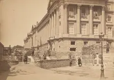 [Barricades pres de Ministere de la Marine et l'Hötel Crillon], 1871. Creator: Hippolyte-Auguste Collard