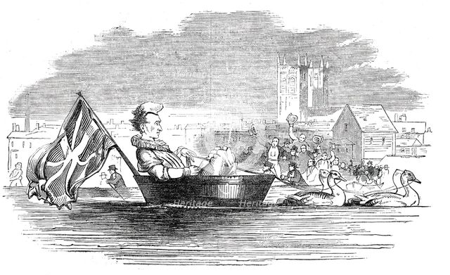 Barry, the Clown, on the Thames, 1844. Creator: Unknown.