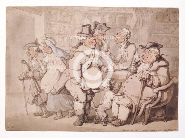 'Barto Valle's Italian Warehouse-Haymarket', City of Westmisnter, London, before 1827.  Creator: Thomas Rowlandson.