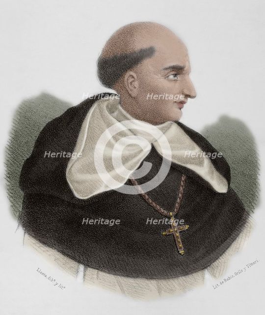 Bartolomé de las Casas, (c1484-1566), Spanish Dominican friar, Bishop of Chiapas, 1867.  Creator: Santiago Llanta.