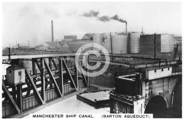 Barton aqueduct, Manchester ship canal, 1936. Artist: Unknown