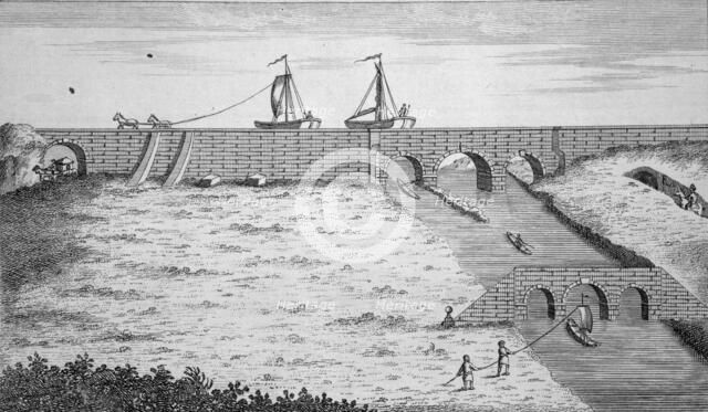 Barton Aqueduct, Manchester Ship Canal, Greater Manchester. Artist: Unknown