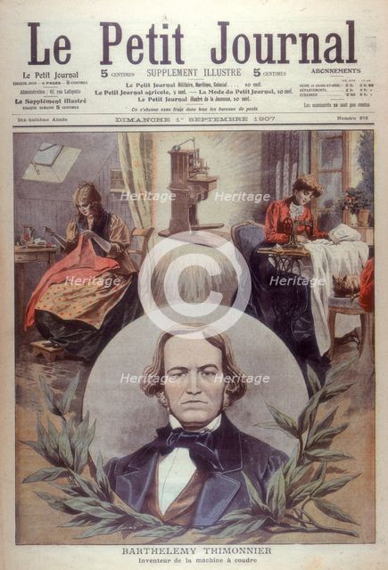 Barthelemy Thimonnier, 19th century French inventor, [1907]. Creator: Unknown.