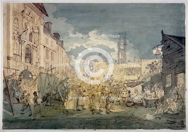 Bartholomew Fair, West Smithfield, City of London, 1813.                                Artist: John Nixon