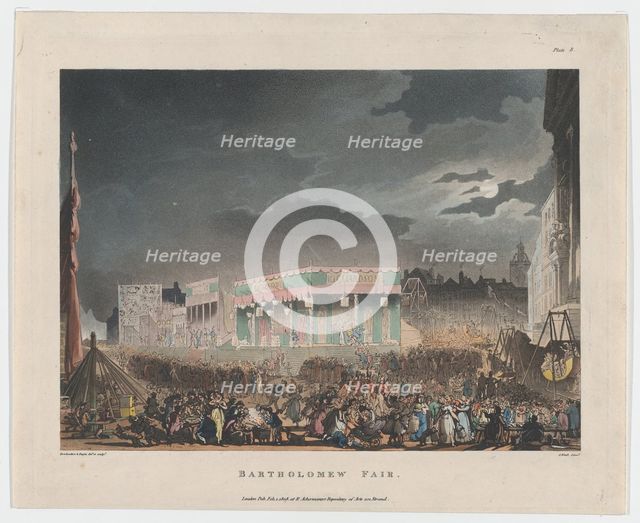 Bartholomew Fair, February 1, 1808., February 1, 1808. Creator: J. Bluck.