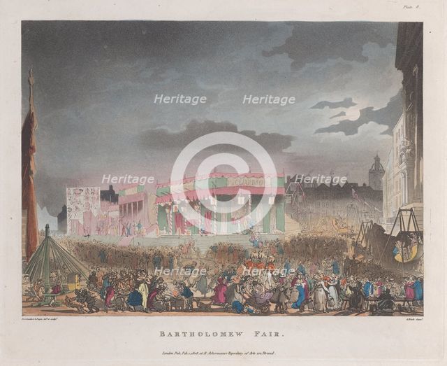 Bartholomew Fair, February 1, 1808., February 1, 1808. Creator: J. Bluck.