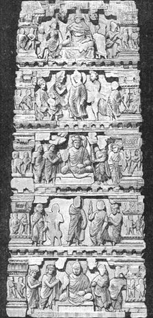 Bas-relief from an Indian Temple; Notes on the Ancient Temples of India 1875. Creator: Unknown