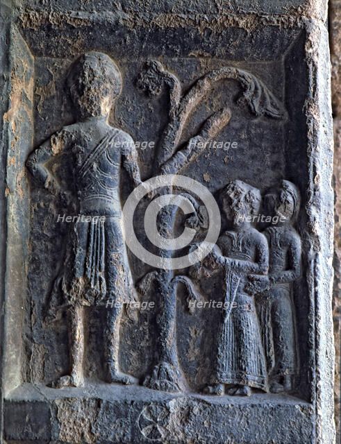Bas-relief in the arch of the façade of the Monastery of Santa Maria de Ripoll in which the 12 mo…