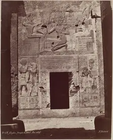 Bas Relief on Temple of Seti I at Abydos, late 19th century. Creator: Henri Bechard