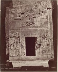 Bas Relief on Temple of Seti I at Abydos, late 19th century. Creator: Henri Bechard
