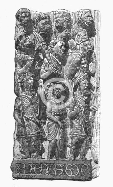 'Bas-reliefs from an Indian Temple; Notes on the Ancient Temples of India', 1875. Creator: Unknown.