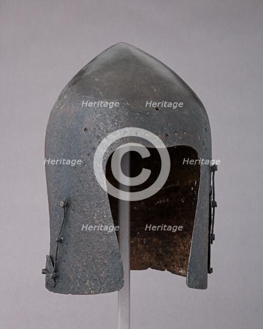 Bascinet, Italian, ca. 1350-1400, with later restorations. Creator: Unknown.