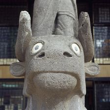 Basalt bull which guarded the temple of Tell Halaf, c6100 to 5400 BC. Creator: Unknown
