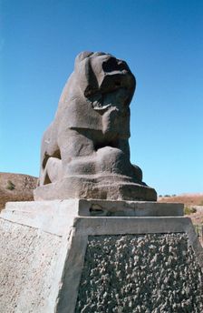 Basalt Lion of Babylon, Iraq, 1977. Creator: Vivienne Sharp