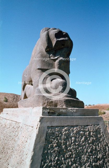 Basalt Lion of Babylon, Iraq, 1977. Creator: Vivienne Sharp.