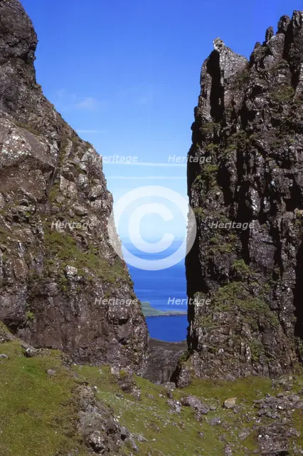 Basalt rocks in Quirang, Isle fo Skye, Scotland, 20th century. Artist: CM Dixon.