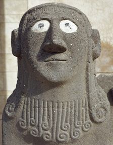 Basalt sphinx, Temple of Tell Halaf, c6100 to 5400 BC. Creator: Unknown