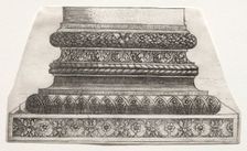 Base and Capital with Figure of Fame and Winged Horses (base), c. 1525-1550. Creator: Master G. A. with the man-trap (Italian, active 1525-50)