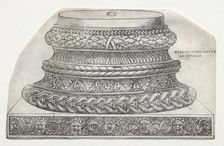 Base and Capital with Putti (base), c. 1525-1550. Creator: Master G. A. with the man-trap (Italian, active 1525-50)