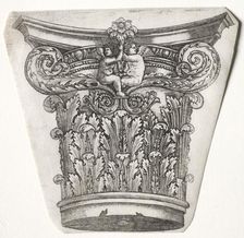 Base and Capital with Putti (capital), c.1525-1550. Creator: Master G. A. with the man-trap (Italian, active 1525-50)