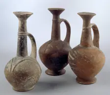 Base Ring II jugs with high neck and trumpet mouth, Late Cypriot II Period, c1450-c1200BC