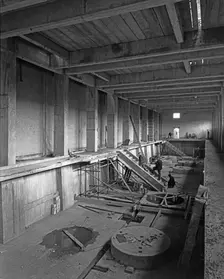 Basement of Sheffield water treatment plant under construction, South Yorkshire, March 1959. Creator: Michael Walters