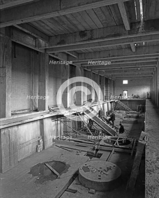 Basement of Sheffield water treatment plant under construction, South Yorkshire, March 1959. Artist: Michael Walters