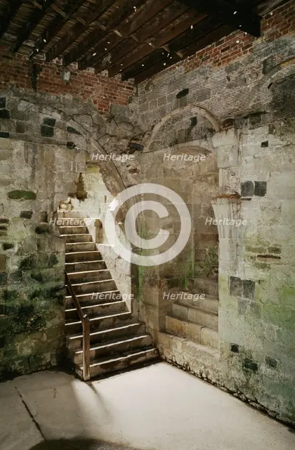 Basement of the north tower of the inner bailey, Pevensey Castle, East Sussex, c1990-c2017(?). Artist: Historic England Staff Photographer.