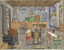 Basement of Urban House, 1910, c. 1947. Creator: Perkins Harnly