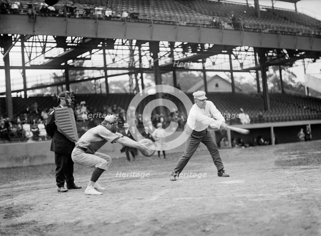 Baseball, Congressional - At Bat: Rauch, George Washington, Rep. from Indiana, 1907-1917, 1911. Creator: Harris & Ewing.