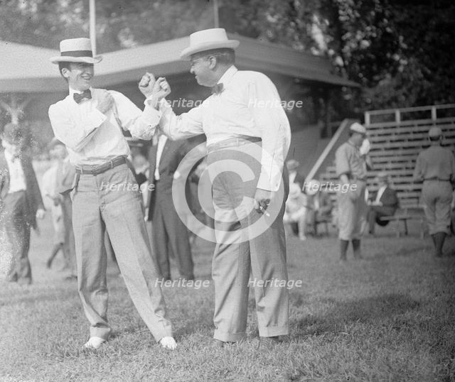 Baseball, Congressional - Byrnes of South Carolina And Billy Wilson of Illinois, 1911. Creator: Harris & Ewing.