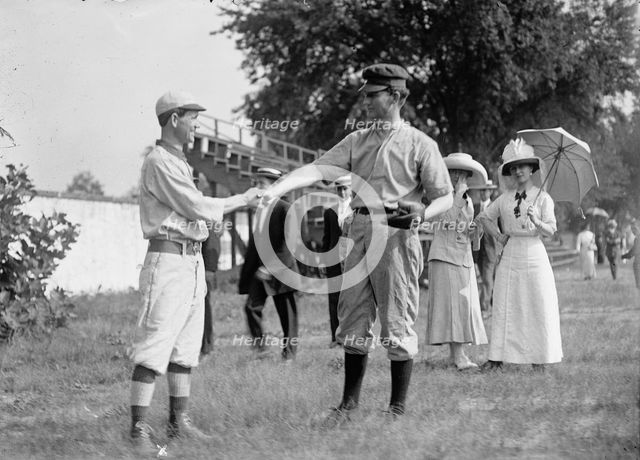 Baseball, Congressional - Lafferty of Oregon And Webb of North Carolina, 1911. Creator: Harris & Ewing.