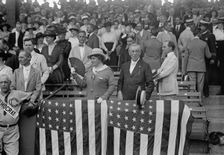Baseball, Congressional - President And Mrs. Wilson, 1917. Creator: Harris & Ewing