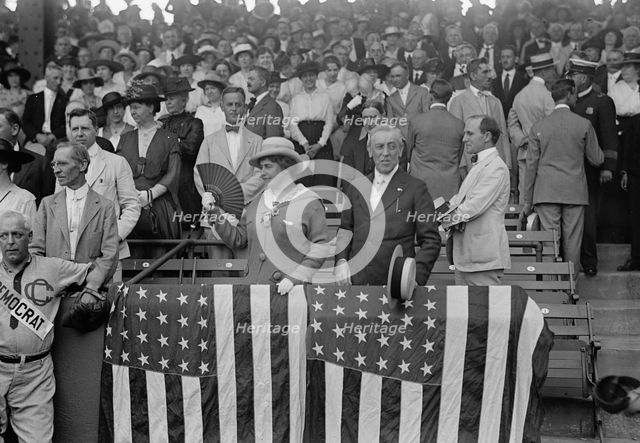 Baseball, Congressional - President And Mrs. Wilson, 1917. Creator: Harris & Ewing.