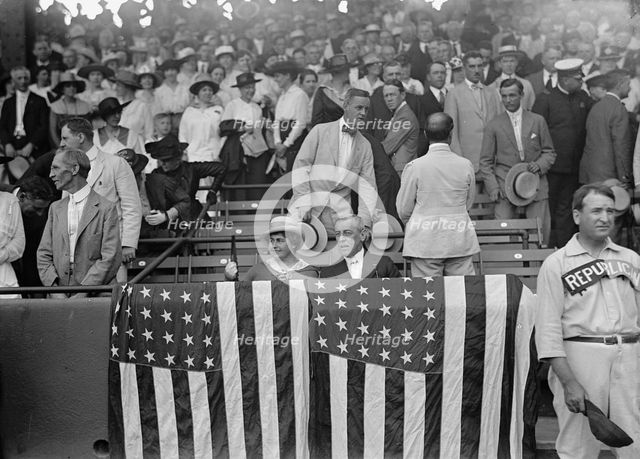 Baseball, Congressional - President And Mrs. Wilson, 1917. Creator: Harris & Ewing.