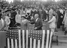 Baseball, Congressional - President And Mrs. Wilson, 1917. Creator: Harris & Ewing