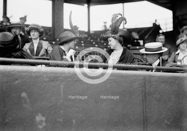 Baseball, Amateur And College - Watching Game Between Metropolitan And Chevy Chase Clubs..., 1913. Creator: Harris & Ewing.