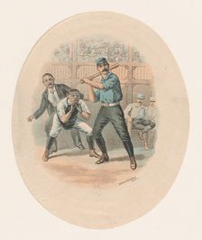 Baseball Scene, 1880-1900. Creator: Beatty and Votteler