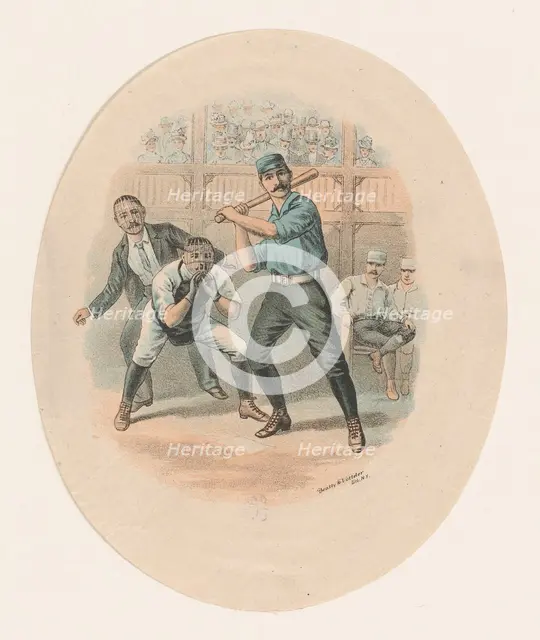 Baseball Scene, 1880-1900. Creator: Beatty and Votteler.