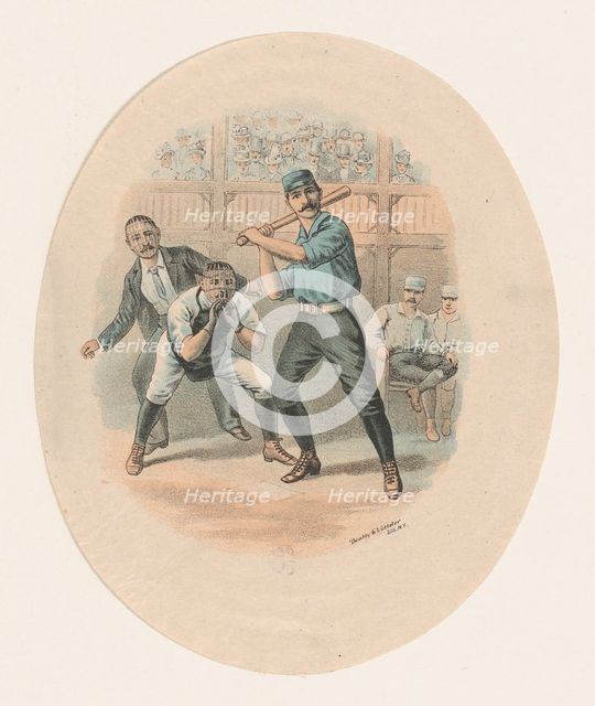 Baseball Scene, 1880-1900. Creator: Beatty and Votteler.
