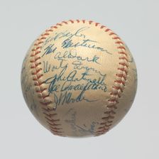 Baseball signed by the 1954 Champion New York Giants Team, 1954. Creator: MacGregor