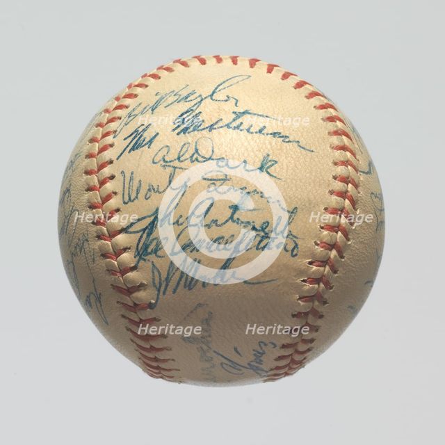 Baseball signed by the 1954 Champion New York Giants Team, 1954. Creator: MacGregor.
