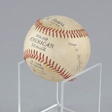 Baseball stamped with the Negro American League logo, 1937-1962. Creator: Unknown
